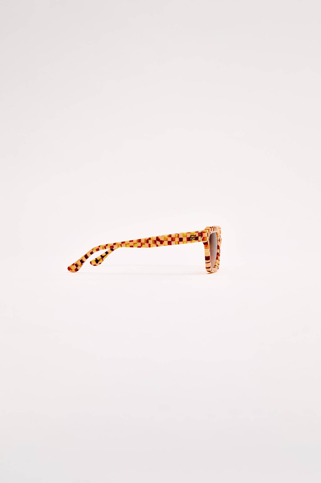 Demi Toasted Moxie Checkered Square Sunglasses