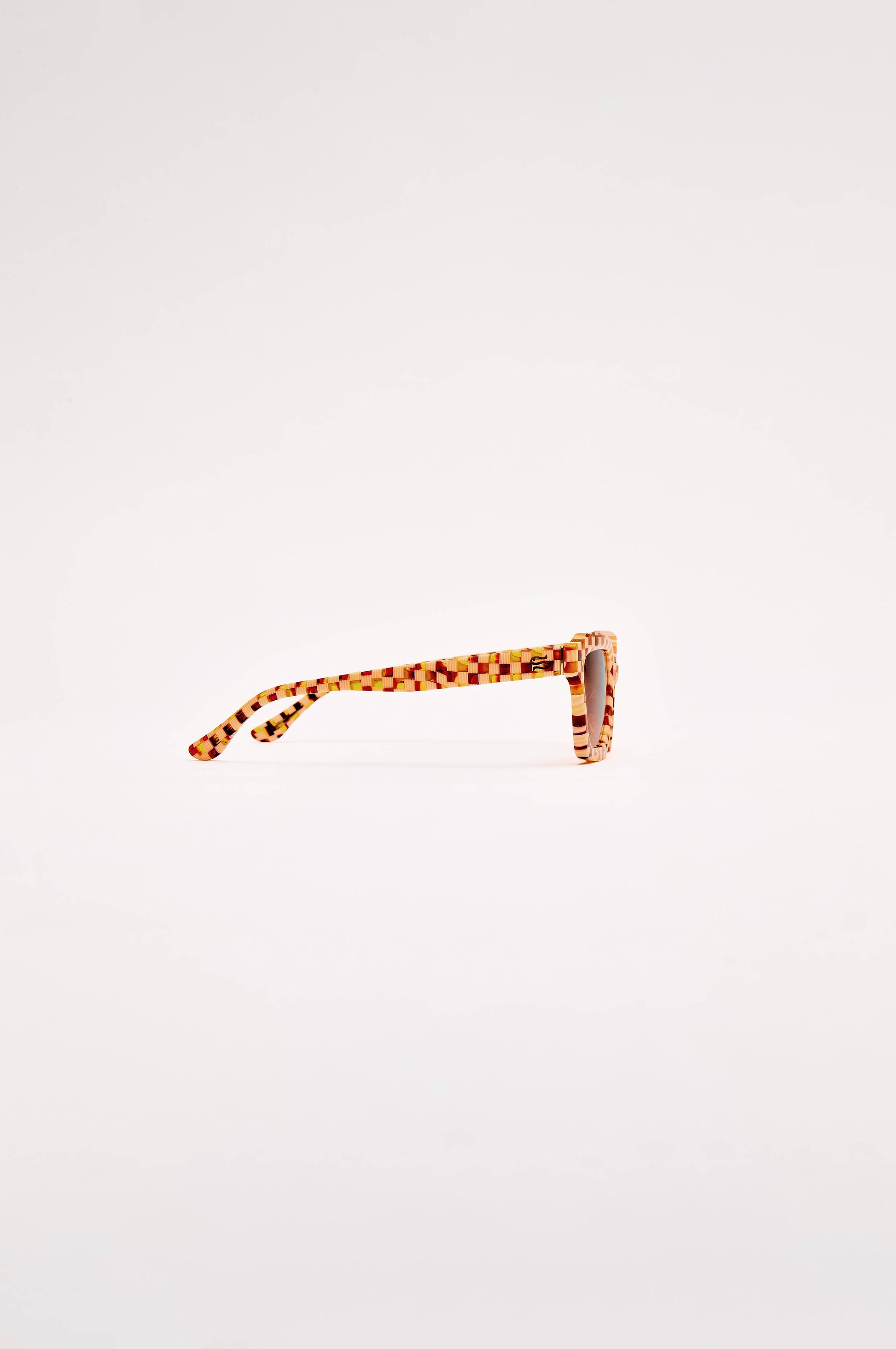 Demi Toasted Moxie Checkered Square Sunglasses