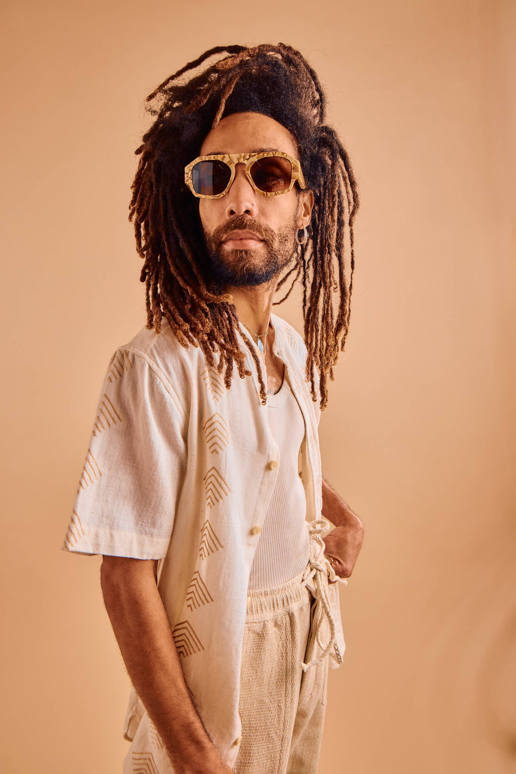 Louie Nice Nougat Aviator Sunglasses 