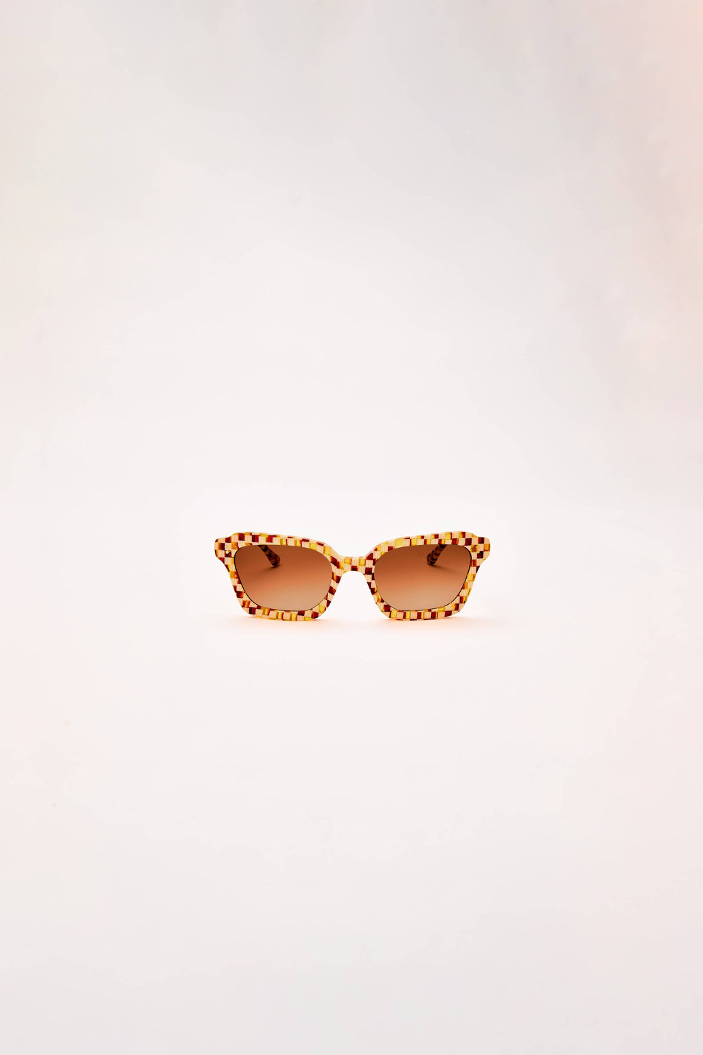 Demi Toasted Moxie Checkered Square Sunglasses