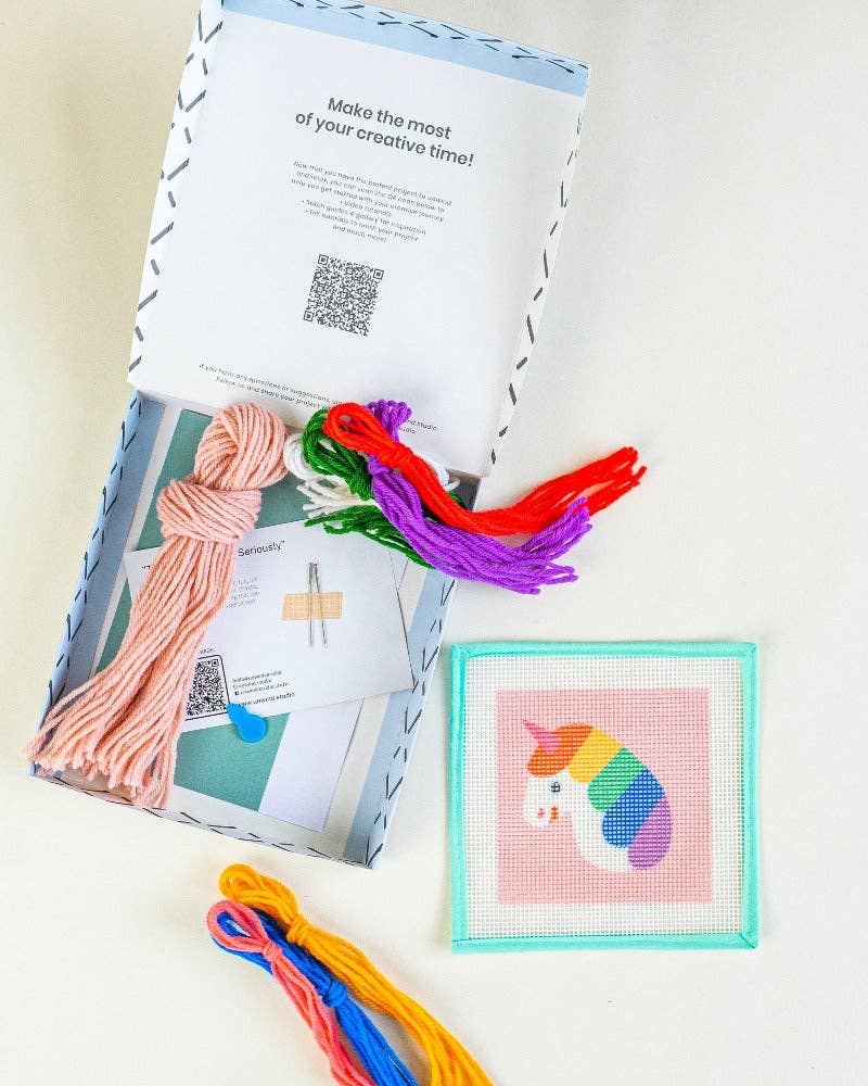 Rainbow Unicorn - Needlepoint Kit for Beginners
