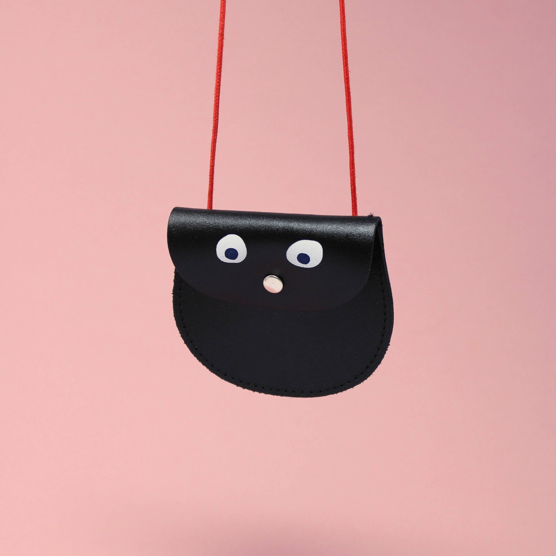 Googly Eye String Purse - Black