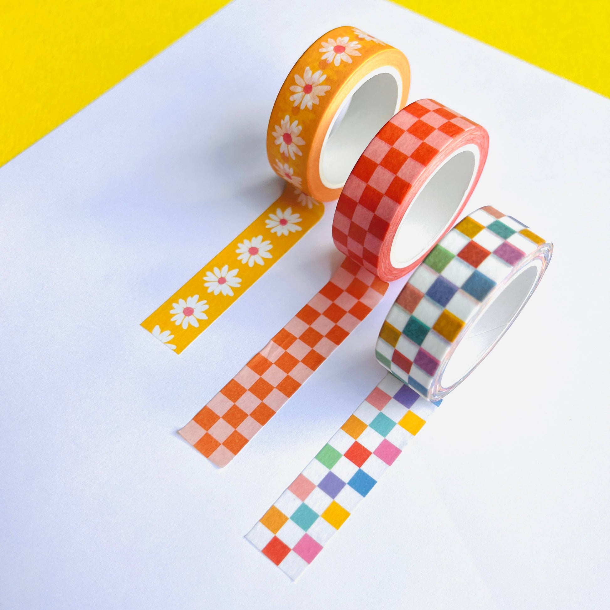 CORAL BLUSH CHECKERBOARD WASHI TAPE