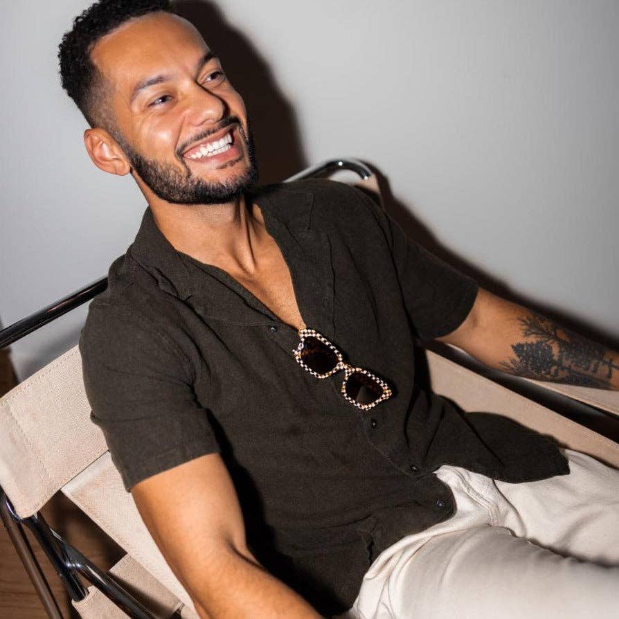 Demi Toasted Moxie Checkered Square Sunglasses