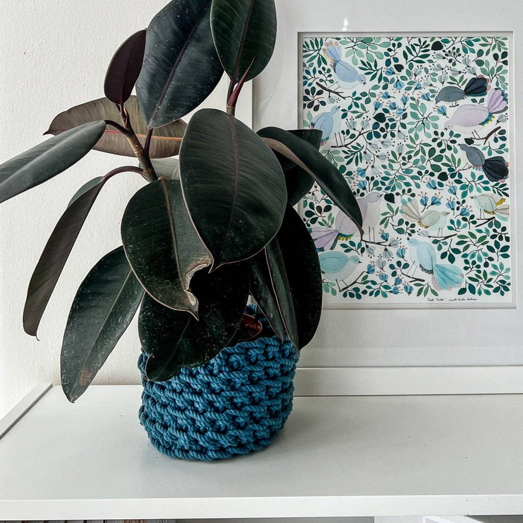 Brooklyn Basket Kit: Marine with Leather Handle