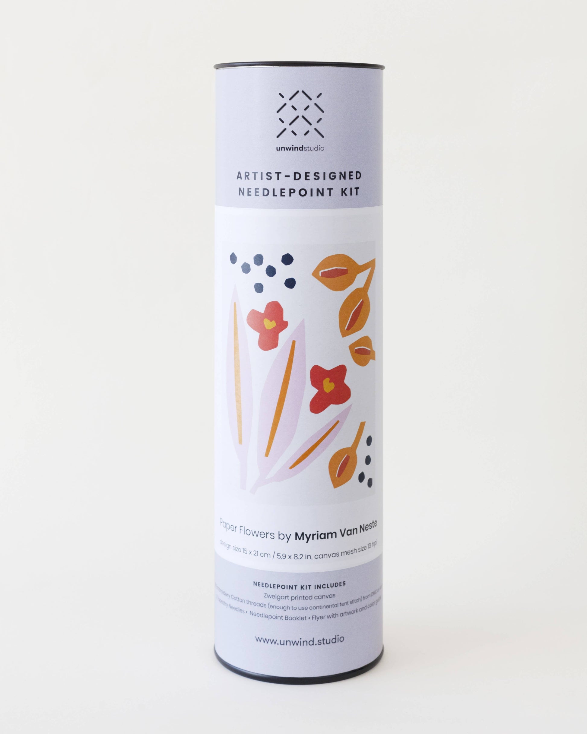 Paper Flowers Beginner Needlepoint Kit