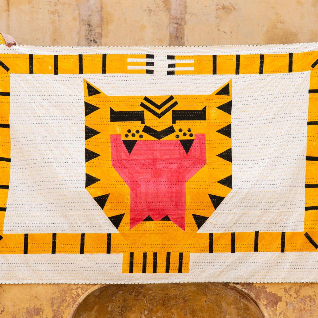 Tiger Kantha Throw