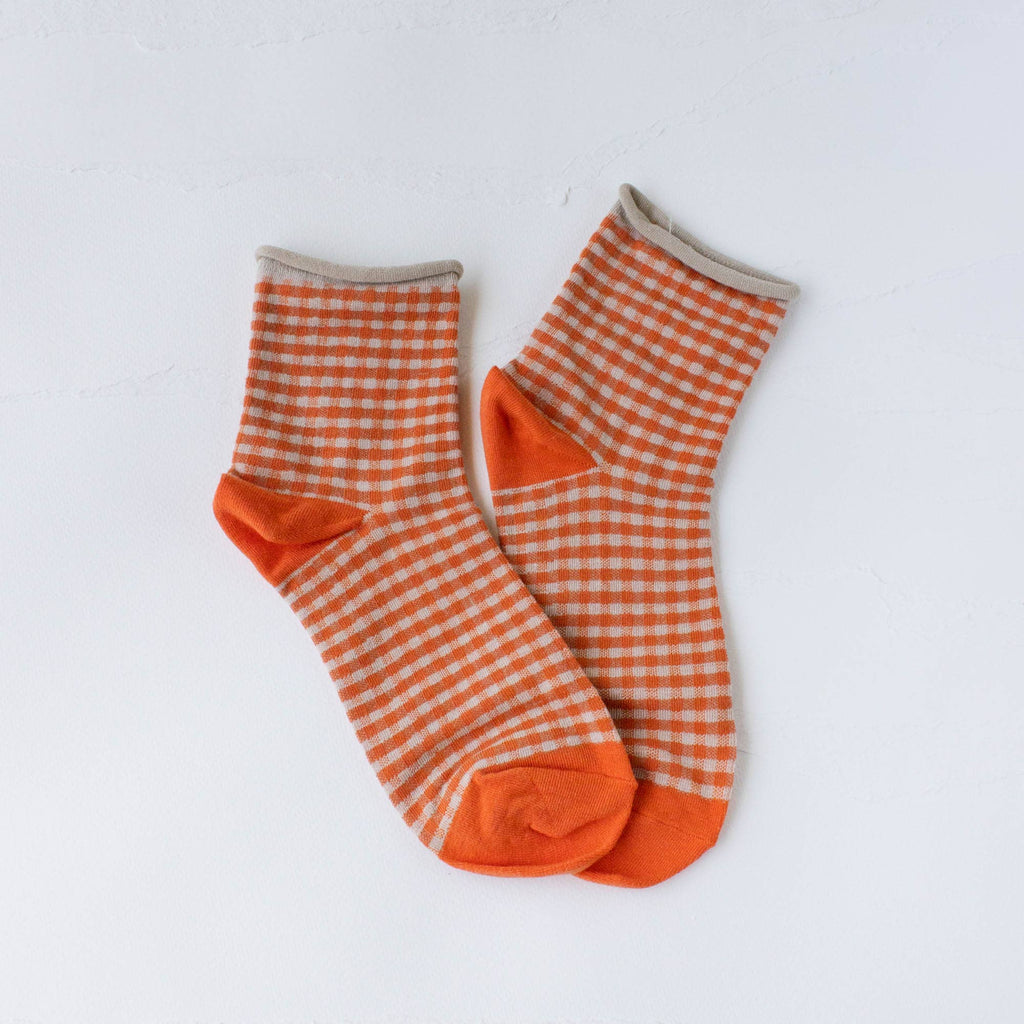 Picnic Mid Crew Socks - Orange