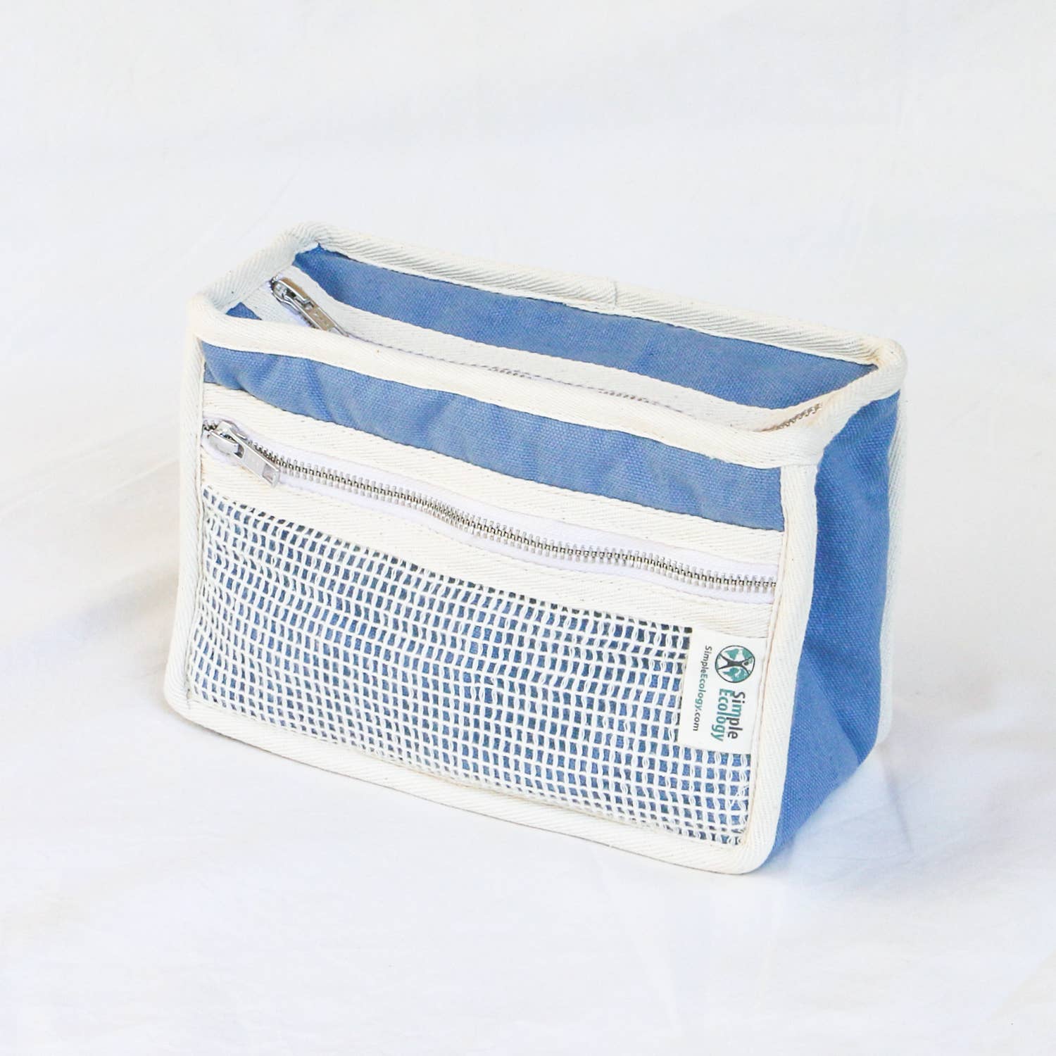 Organic Cotton Padded Toiletry Bag - Blue