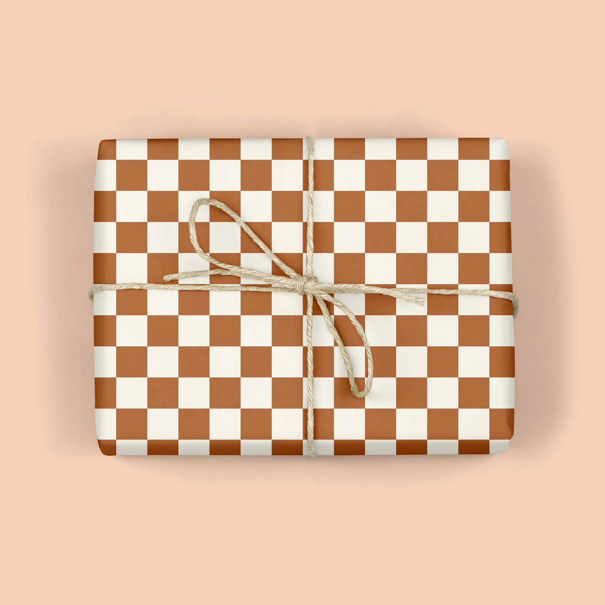 BROWN CHECKERBOARD Gift Wrap Roll