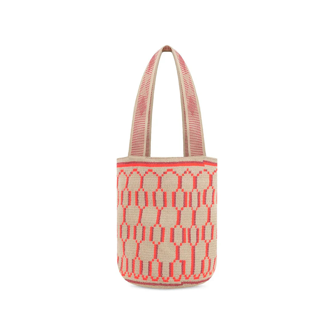 Extra Large Wayuu Handmade Crochet Beach Bag | Pink & Orange