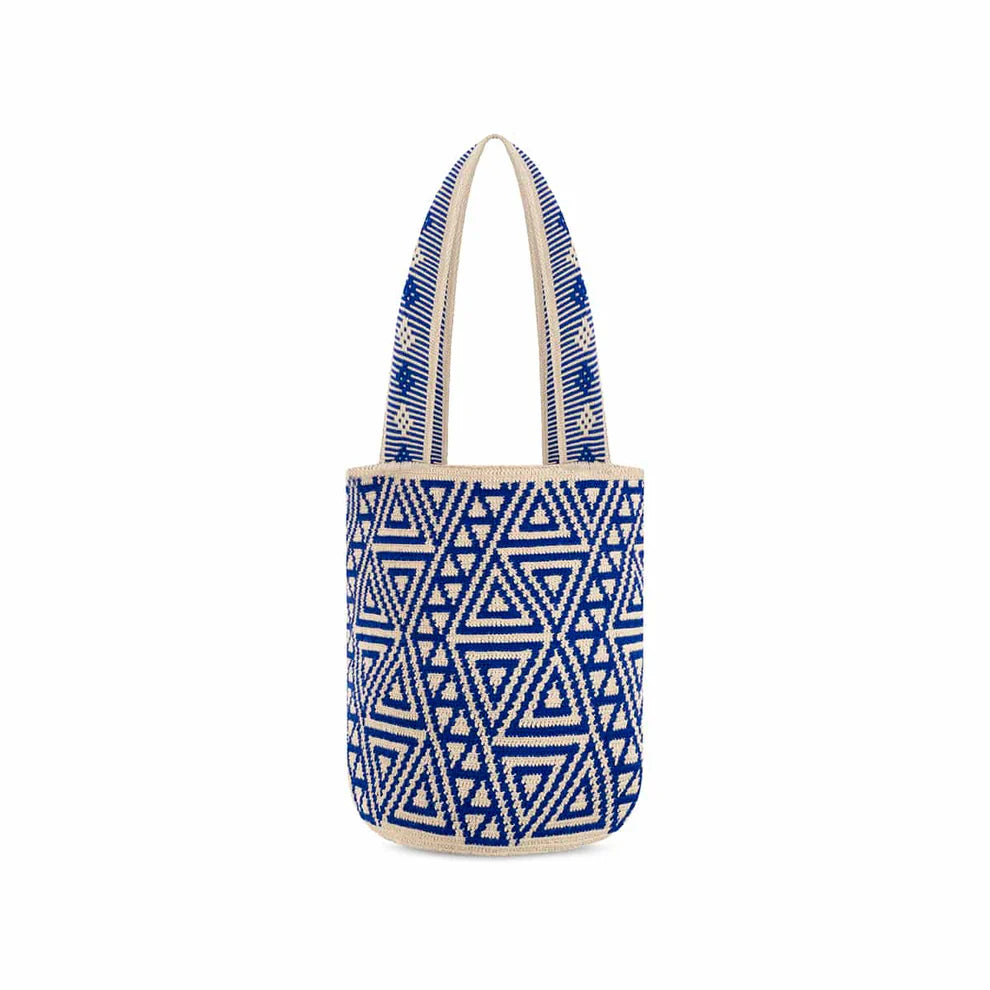 Extra Large Wayuu Handmade Crochet Beach Bag | Blue