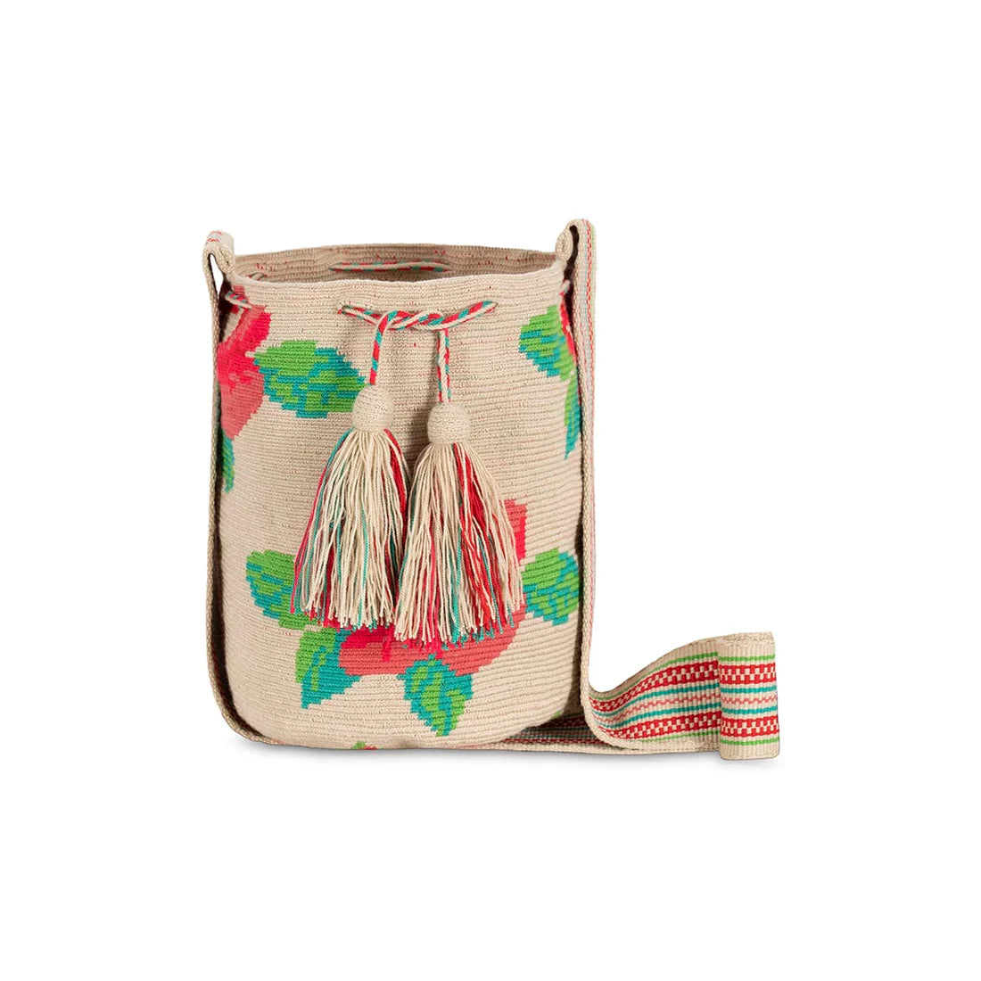 One-Thread Wayuu Crossbody Bag | Rose Flower