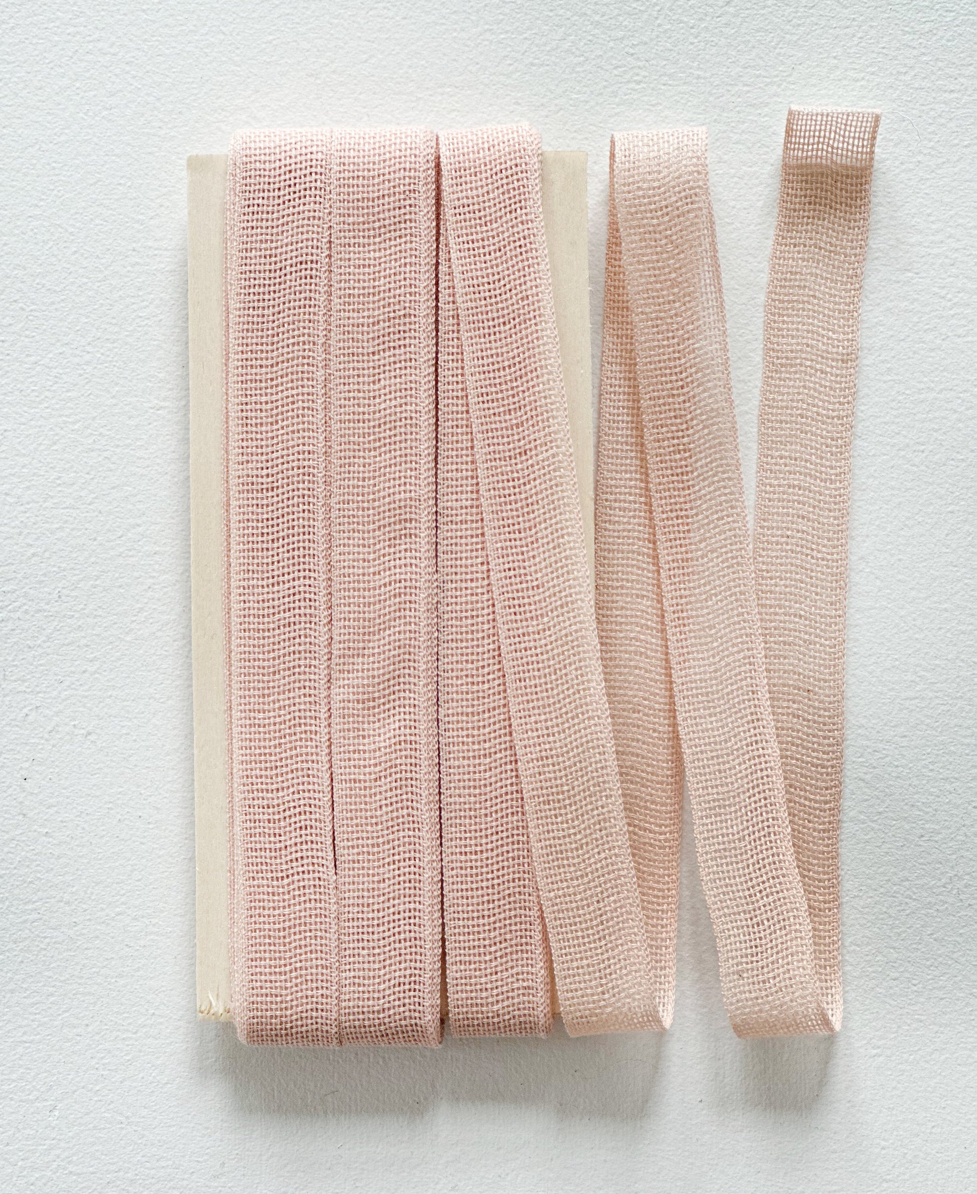 Loose Weave Cotton Ribbon - Blush