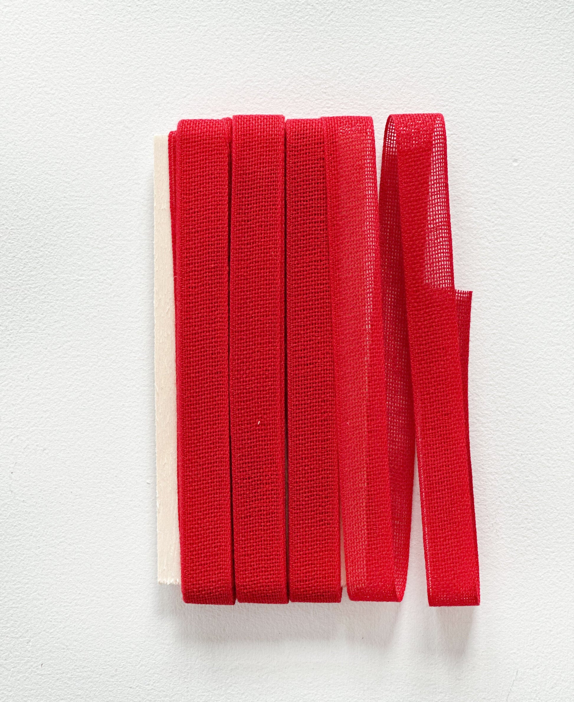 Loose Weave Cotton Ribbon - Red