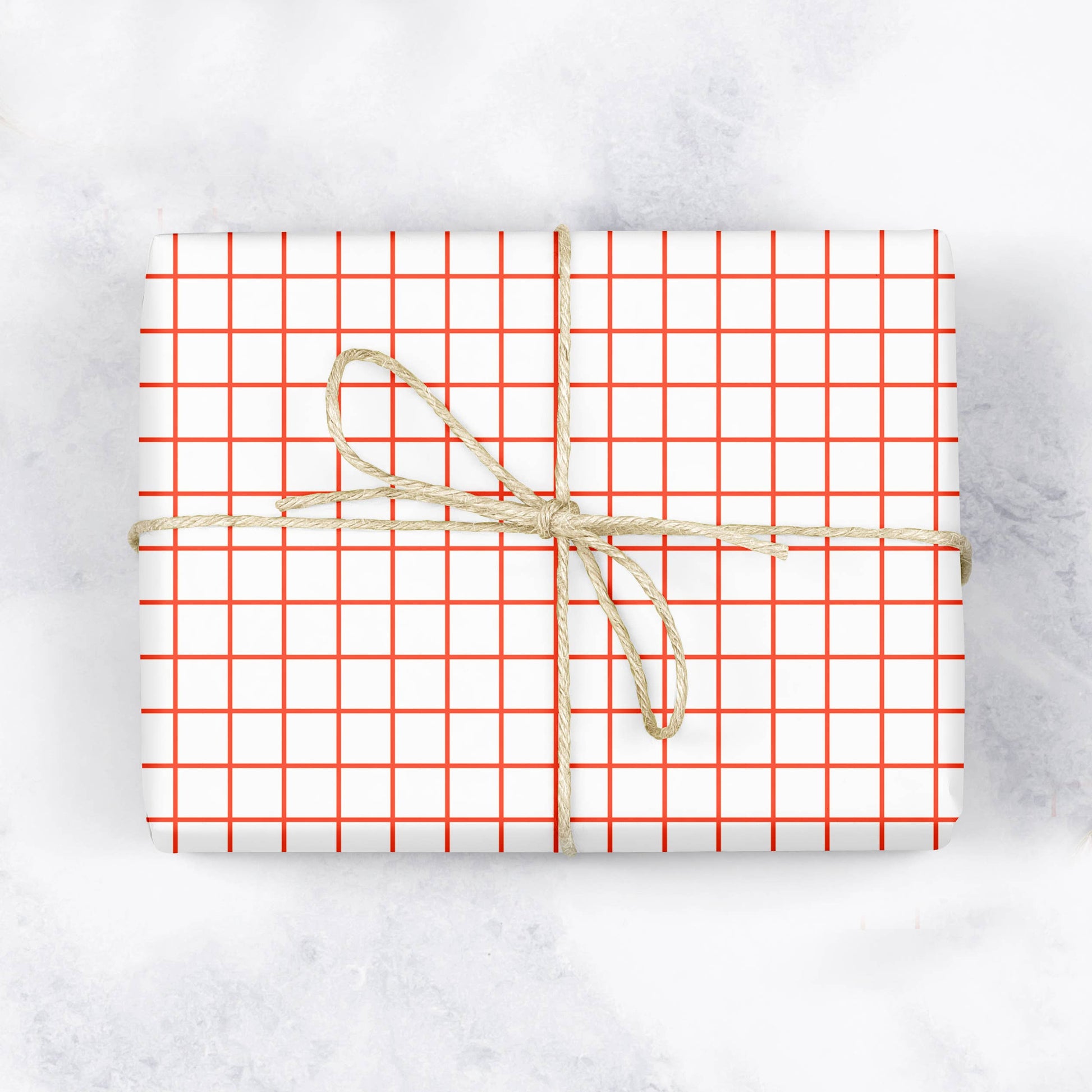 MODERN GRID Red Gift Wrap