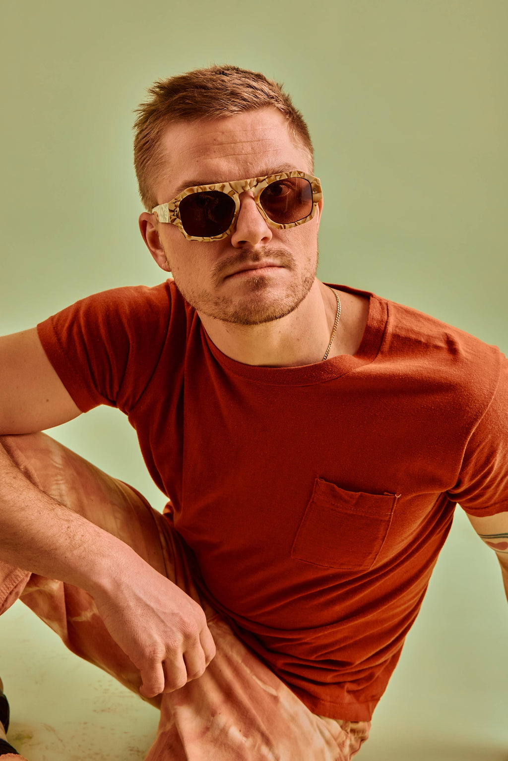 Louie Nice Nougat Aviator Sunglasses 