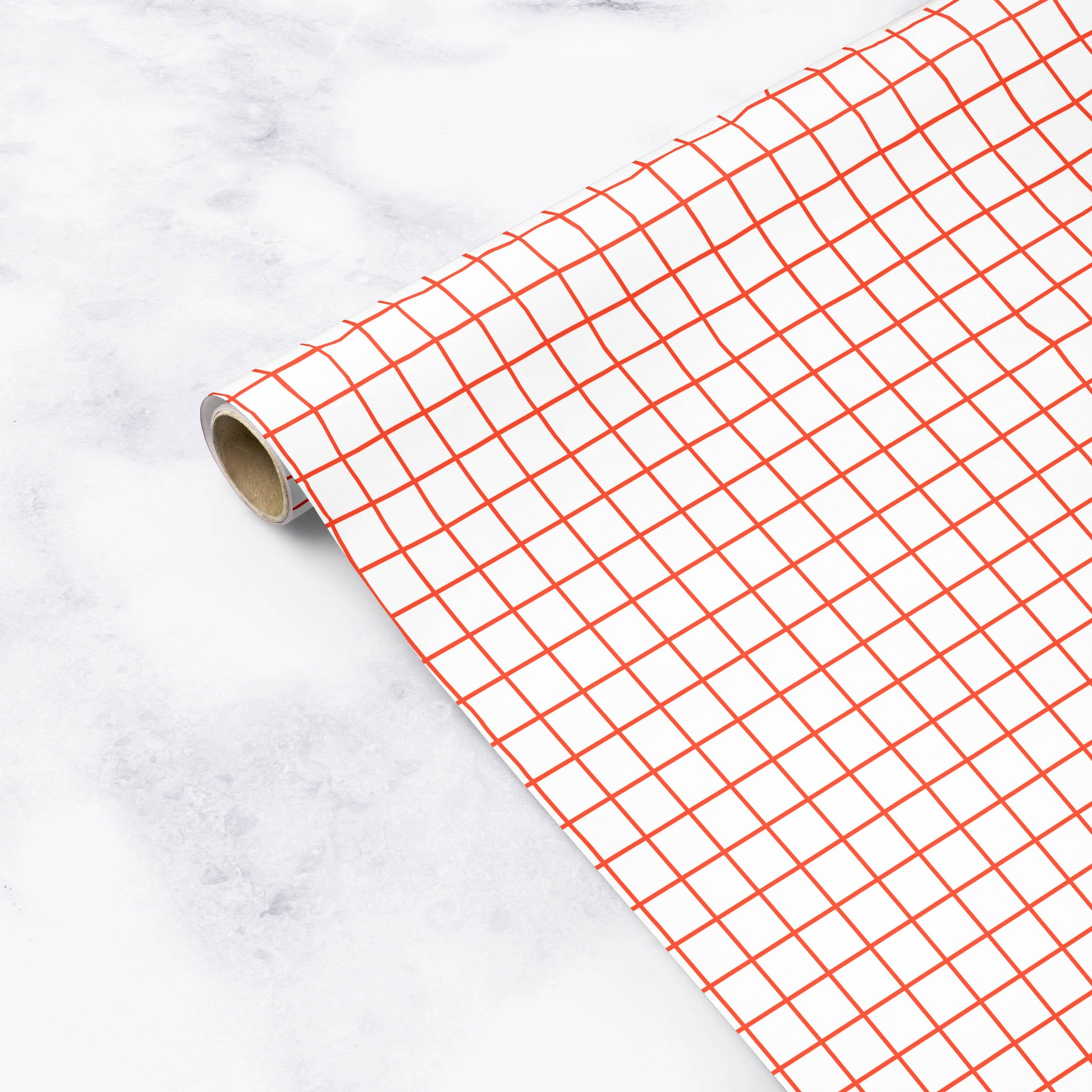 MODERN GRID Red Gift Wrap