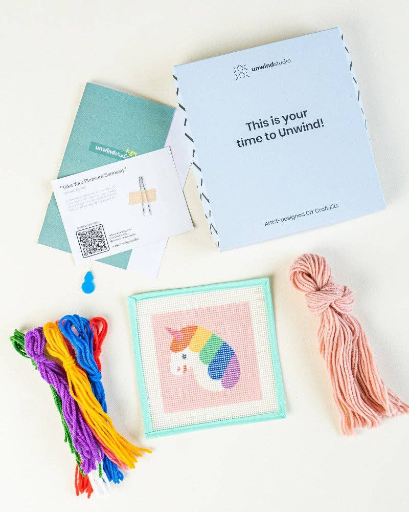 Rainbow Unicorn - Needlepoint Kit for Beginners