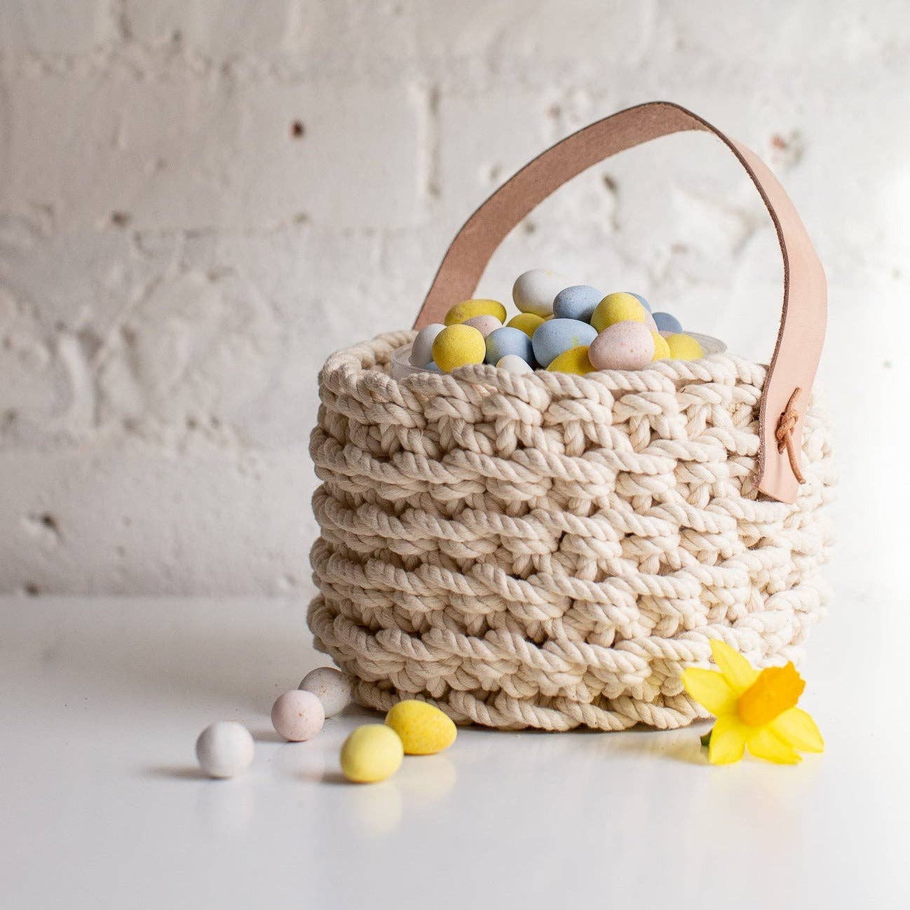 Brooklyn Basket Kit: Blush / With Leather Handle