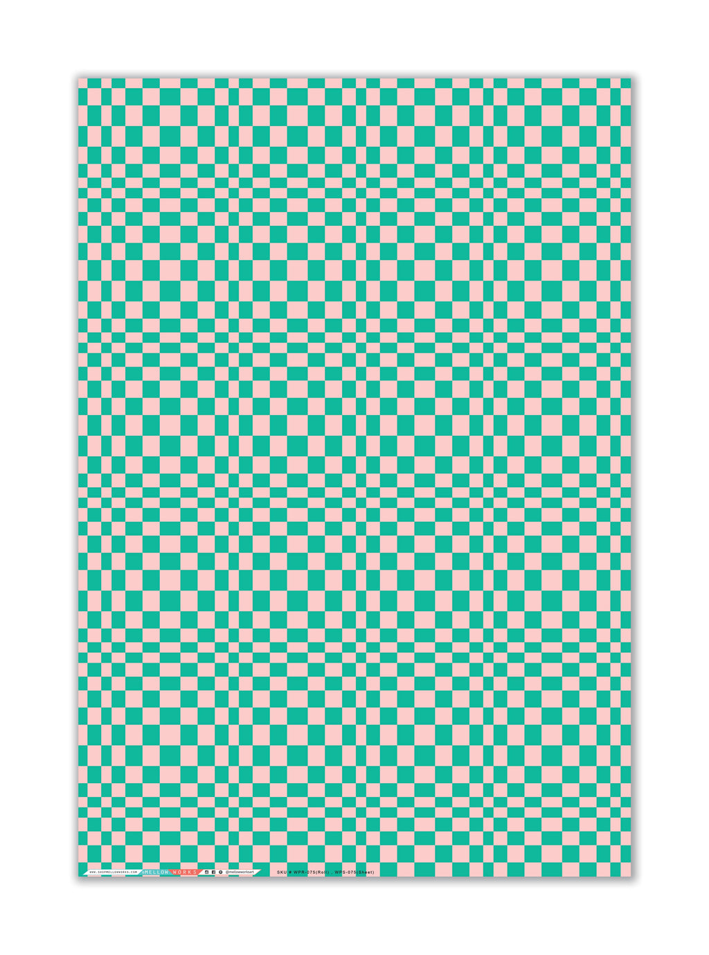 RETRO GREEN CHECKERBOARD Gift Wrap Roll