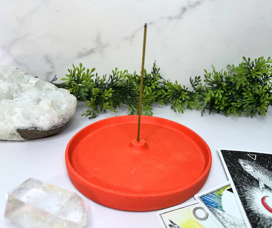Handmade Jesmonite Stick Incense Holder - Red