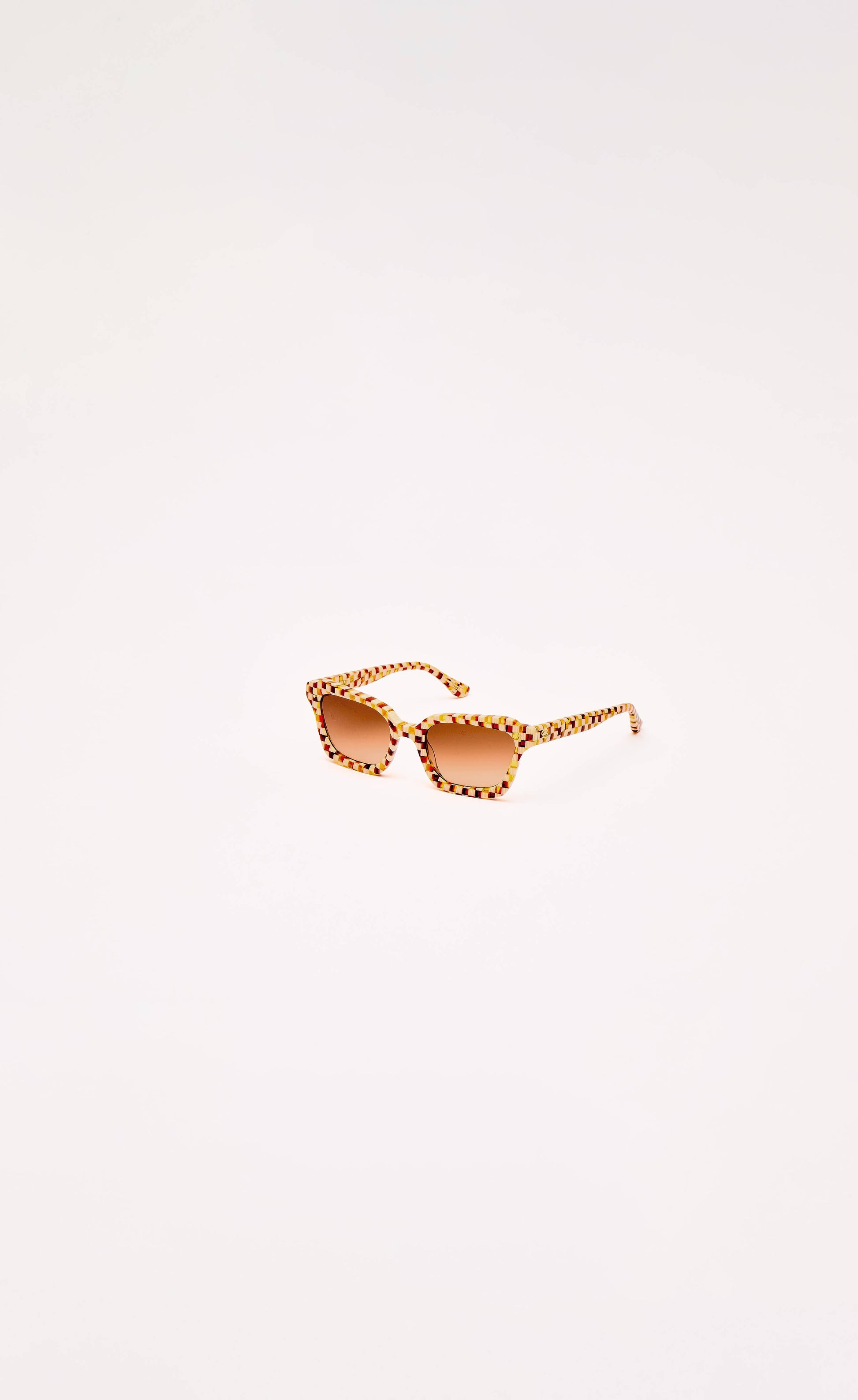 Demi Toasted Moxie Checkered Square Sunglasses