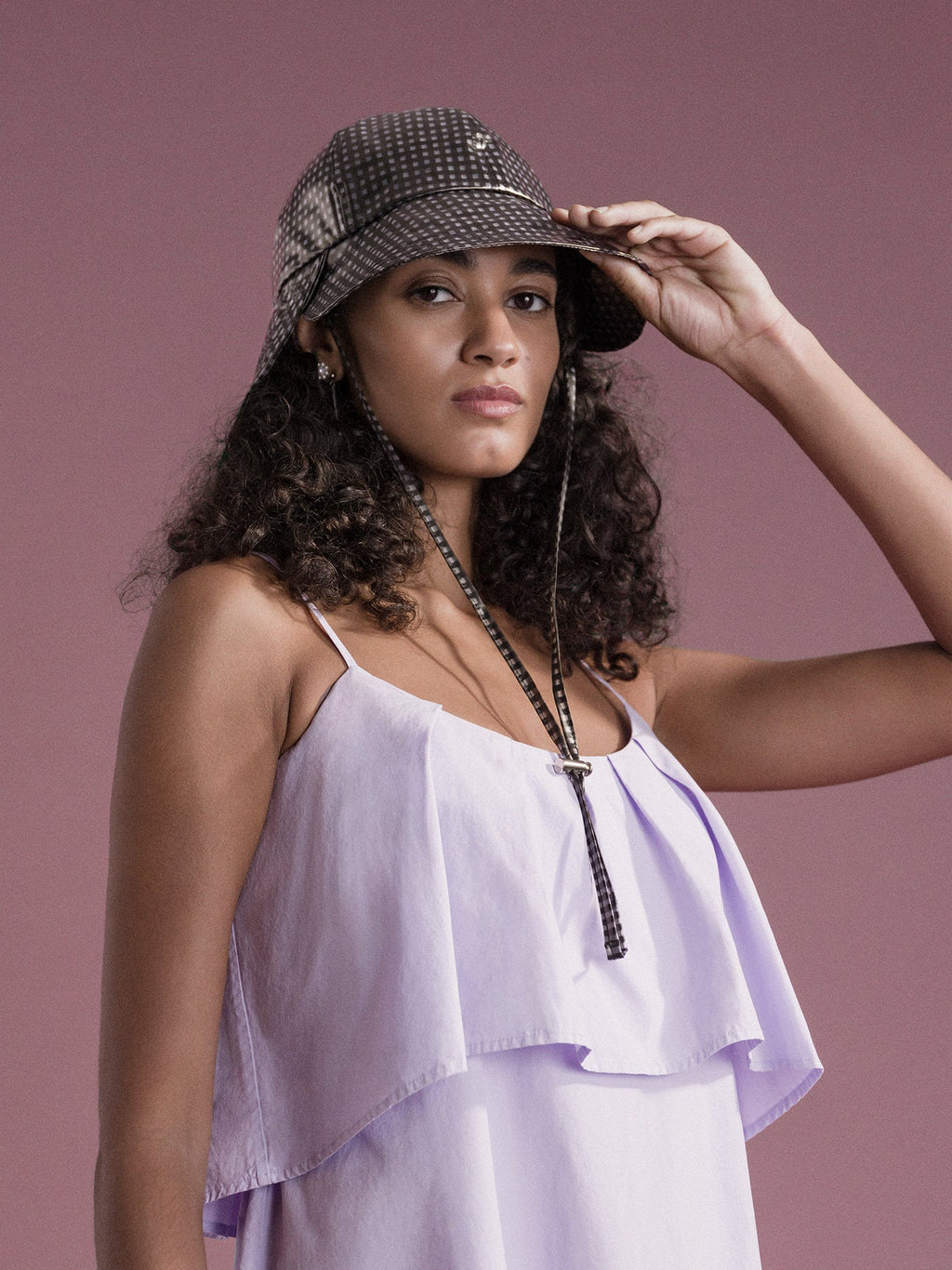 Tulip Bucket Hat - Black Gingham