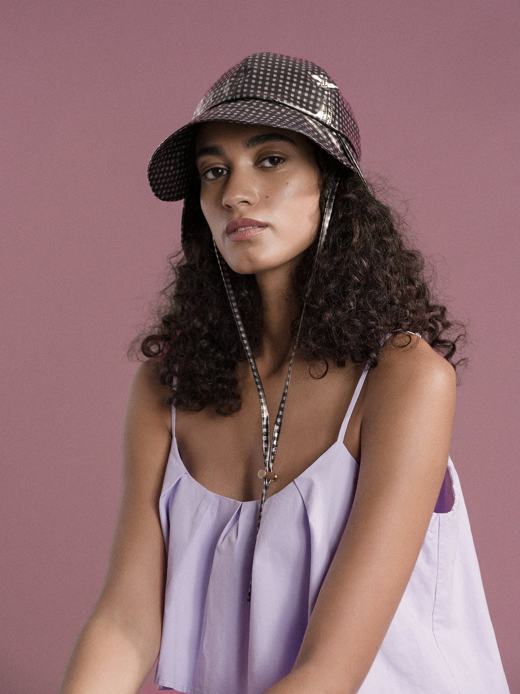 Tulip Bucket Hat - Black Gingham