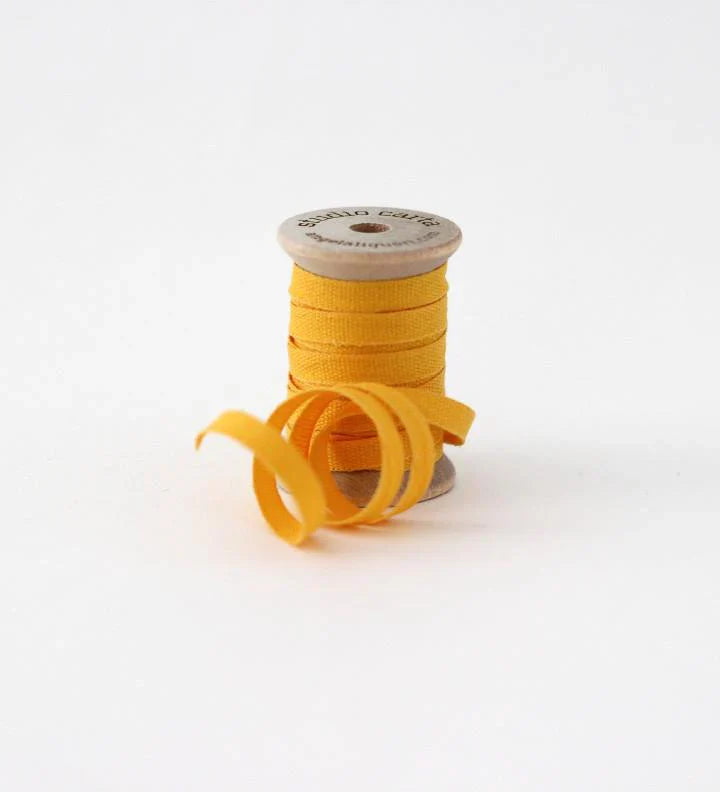 Wood Spool of Cotton Ribbon - Marigold
