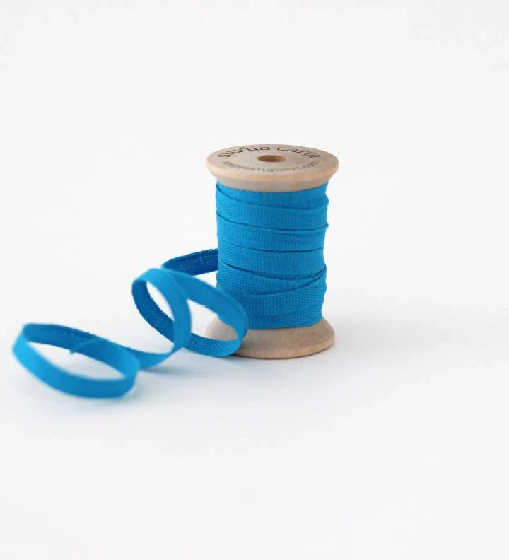 Wood Spool of Cotton Ribbon - Peacock